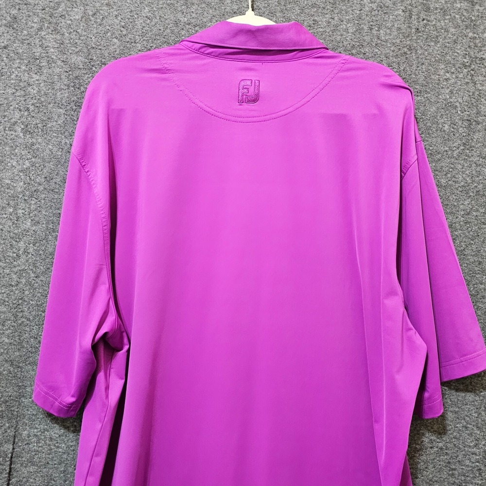 FootJoy Polo Shirt Men's XL Deep Magenta Purple Embroidered‎ Logo Short Sleeve - Picture 6 of 13